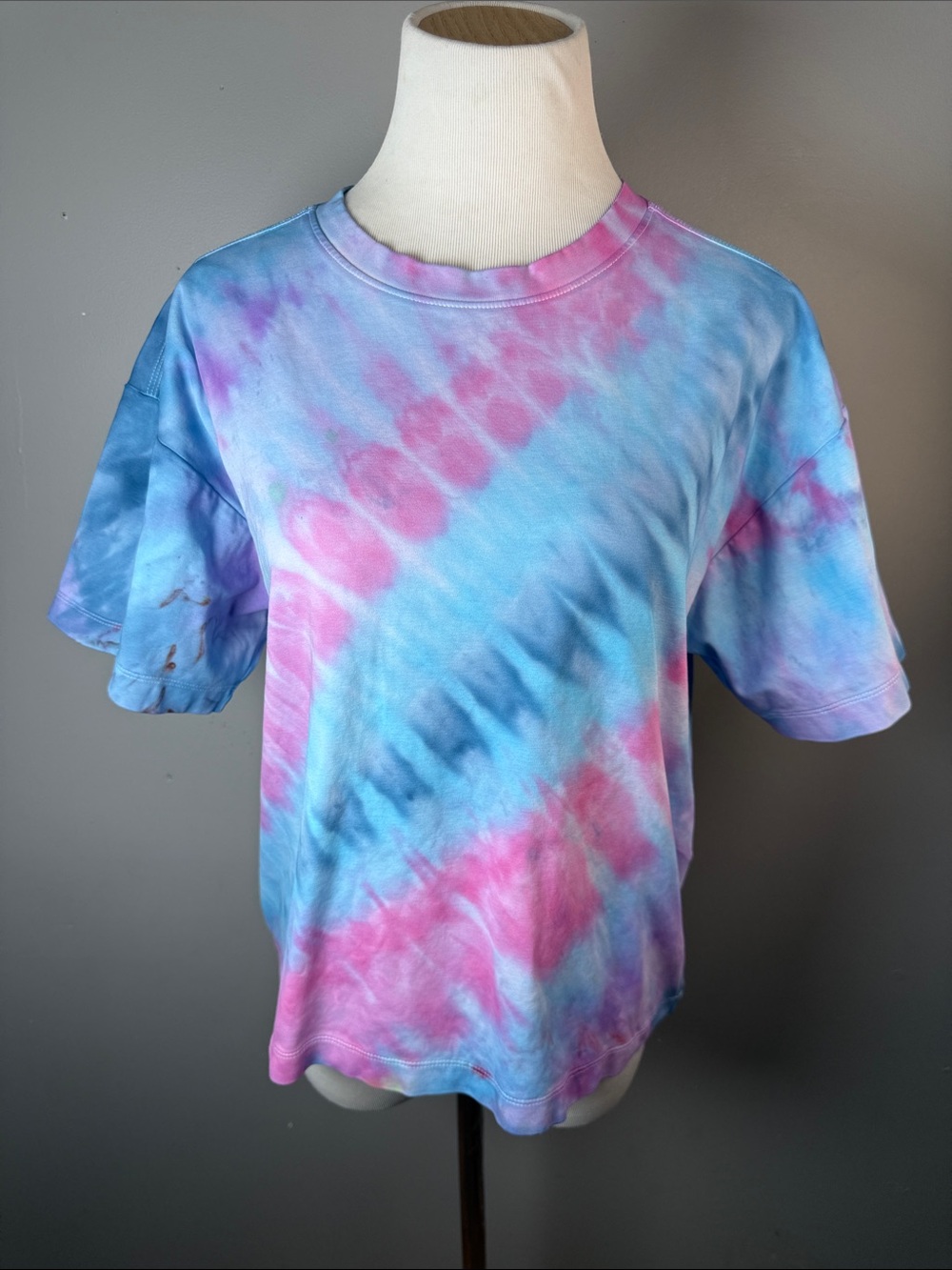Pastel Tie-Dye Tee in Blue and Pink